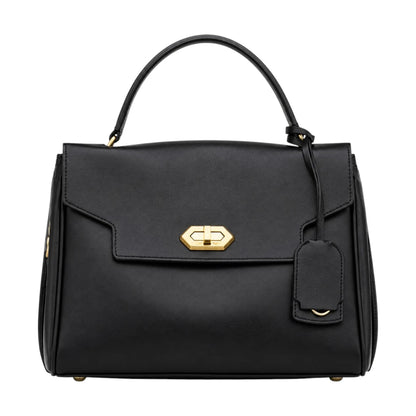 Bagv Black Elegance Flap Satchel Handbag