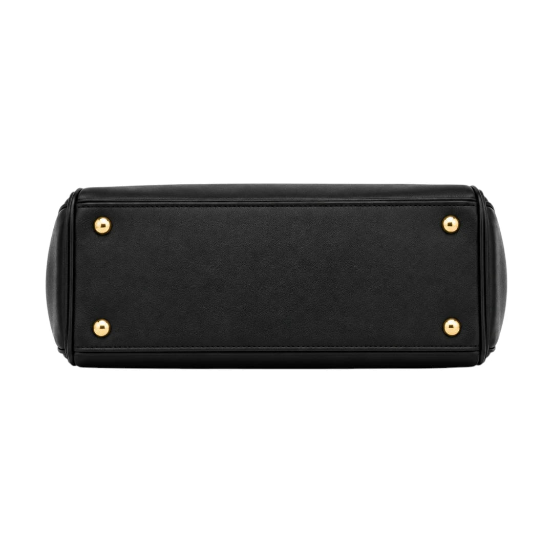 Bagv Black Elegance Flap Satchel Handbag