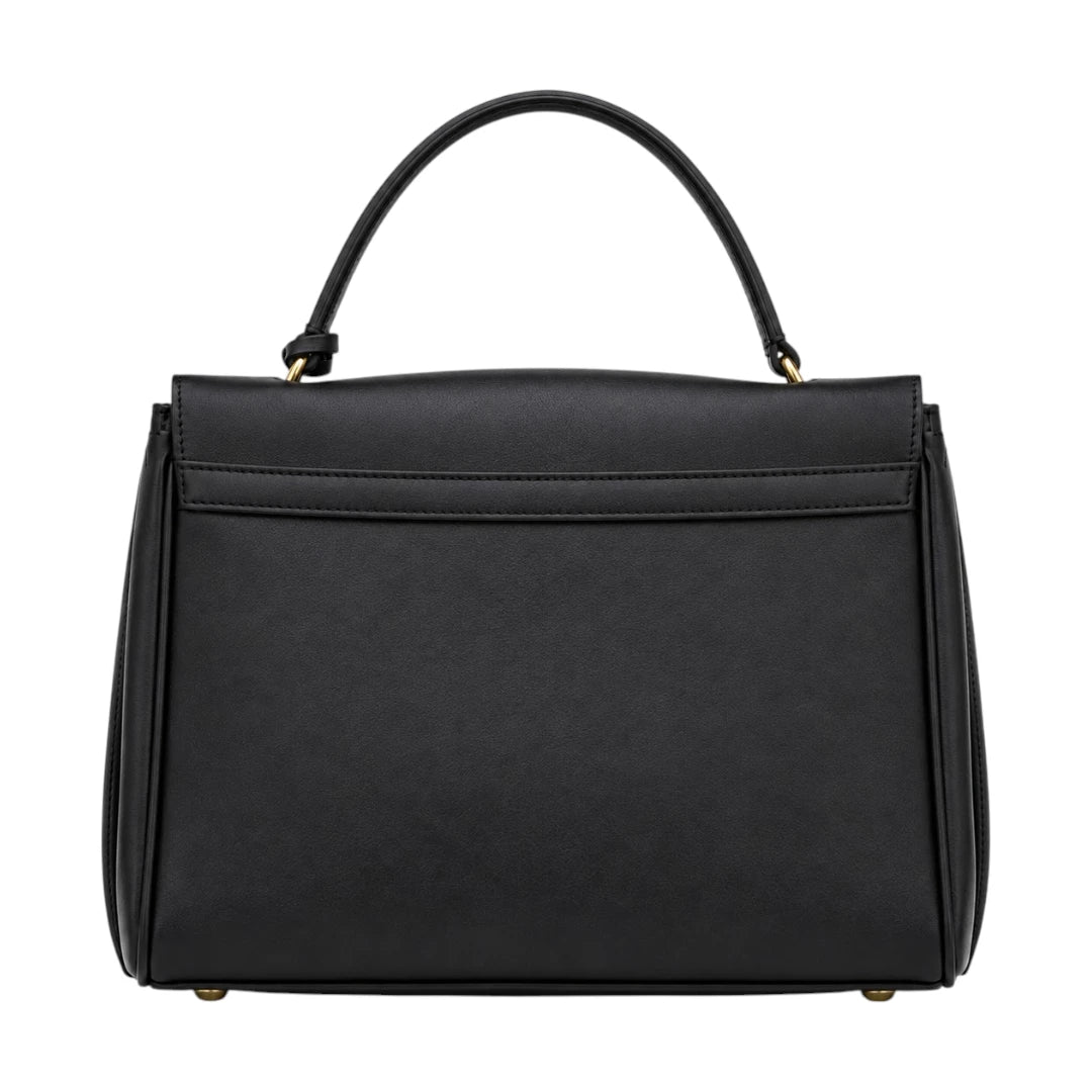 Bagv Black Elegance Flap Satchel Handbag