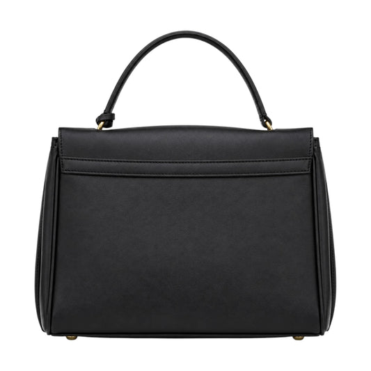Bagv Black Elegance Flap Satchel Handbag