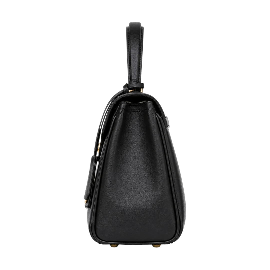 Bagv Black Elegance Flap Satchel Handbag