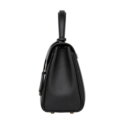 Bagv Black Elegance Flap Satchel Handbag