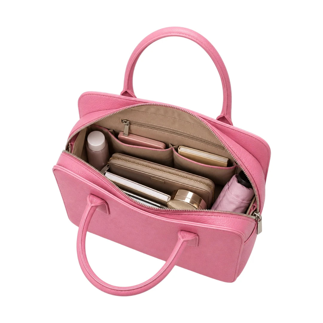 Bagv Pink Front-Pocket Satchel Handbag
