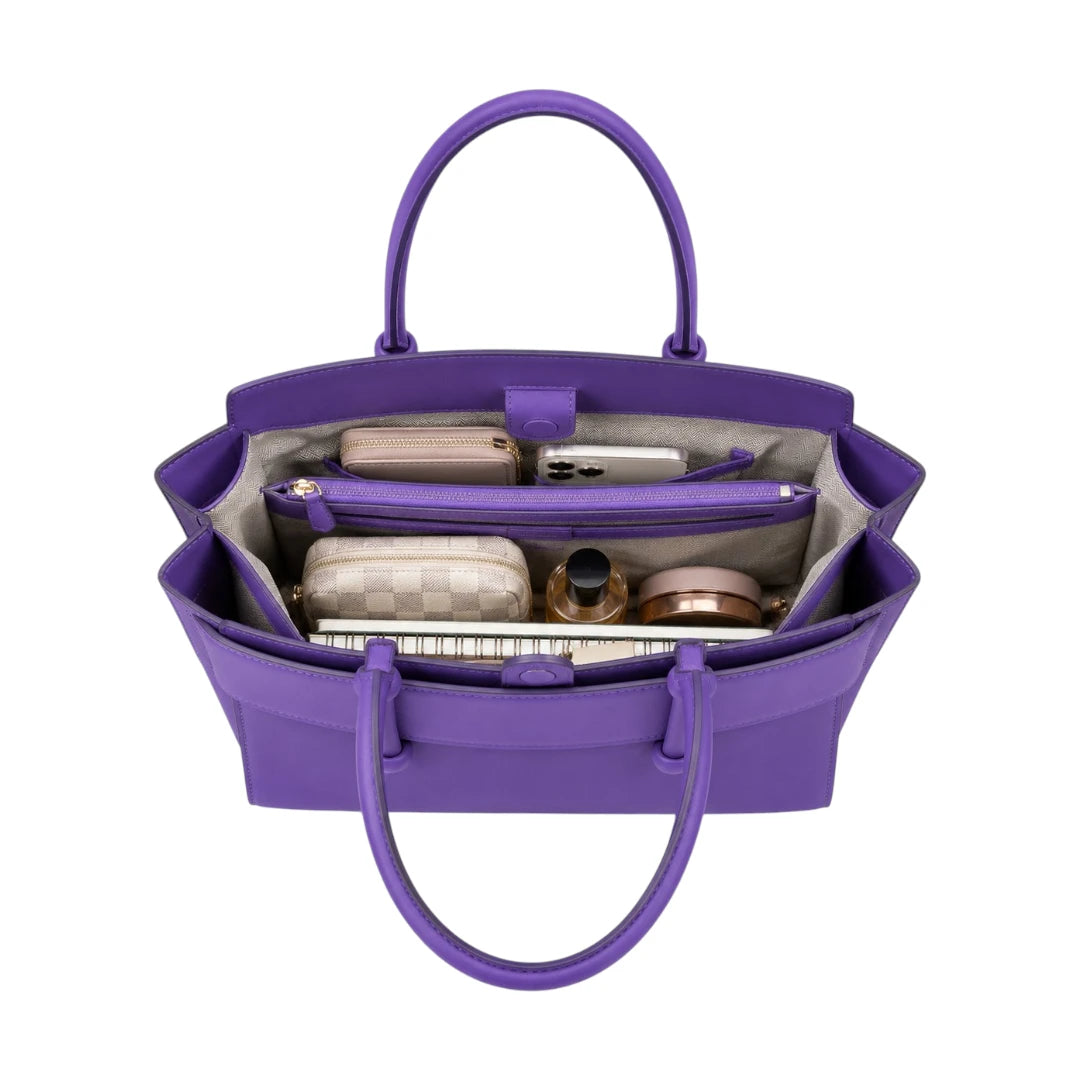 Bagv Purple Structured Satchel Handbag